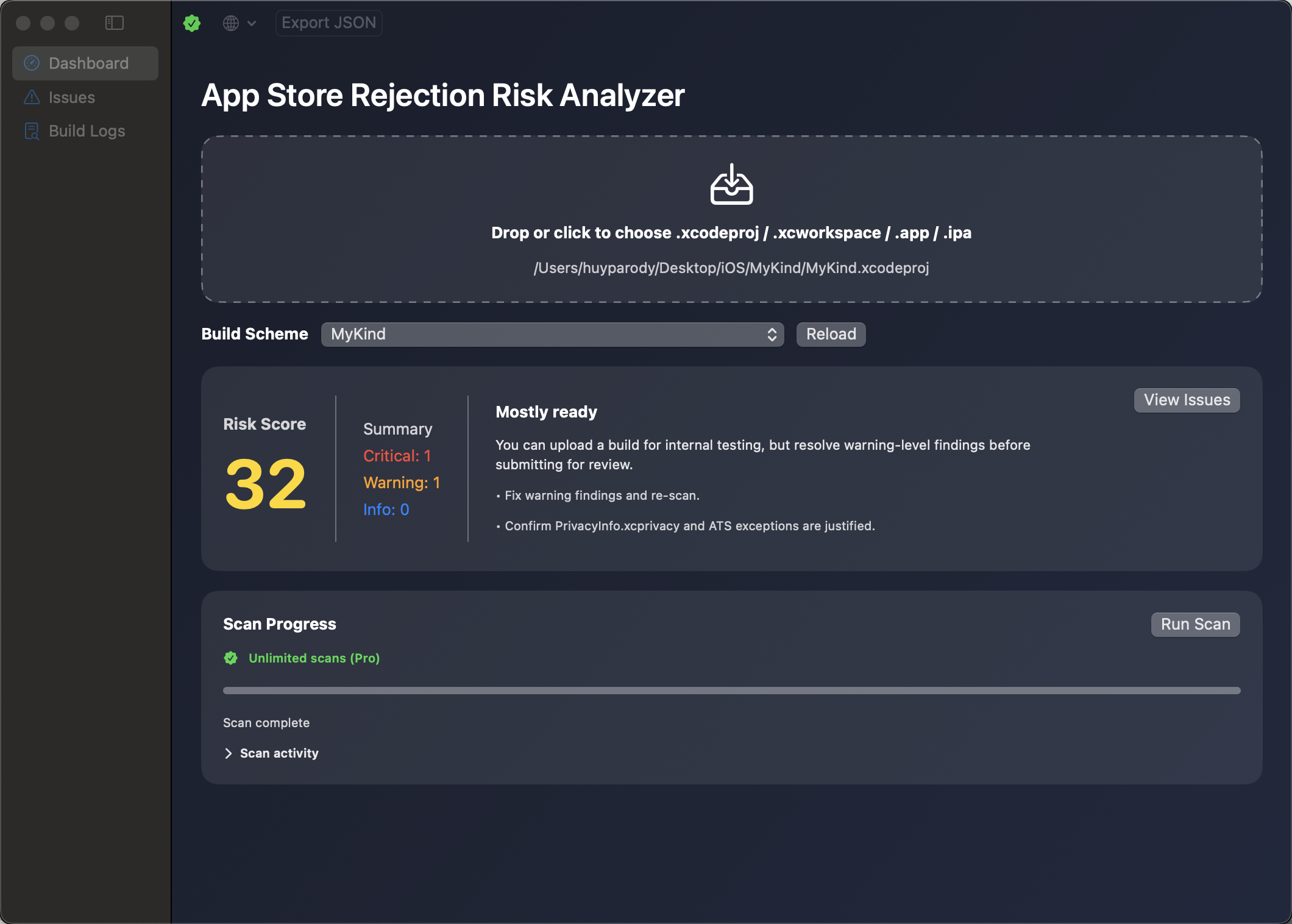 App Store Scanner interface preview